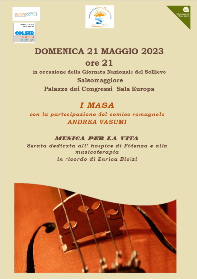 Giornata Nazionale del Sollievo 2023: l'Hospice di Fidenza la celebra con un concerto dei MASA 