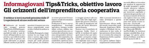 All'informagiovani di Parma webinar sugli orizzonti dell'imprenditoria cooperativa