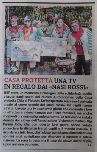 L'associazione ViviamoinPositivo Vip Parma dona un televisore maxischermo al nucleo Auroradomus della Cra di Fidenza