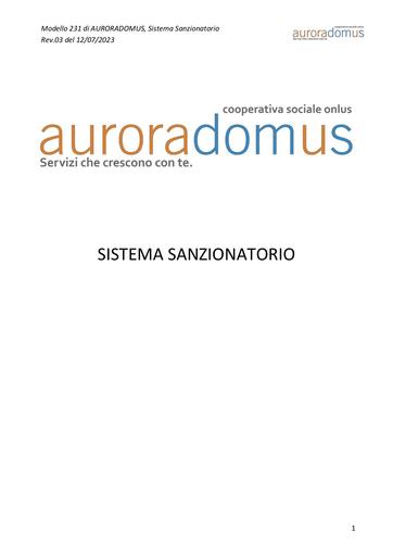 Sistema Sanzionatorio Aurora Domus