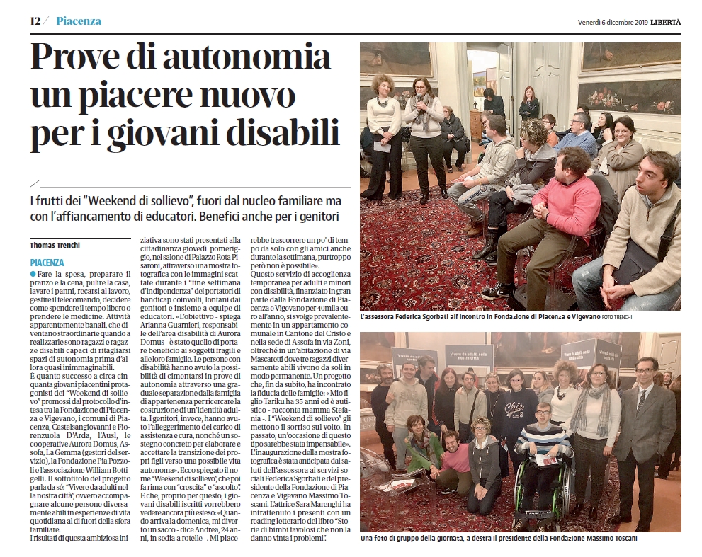 A Piacenza: prove di autonomia, un piacere nuovo per i giovani disabili
